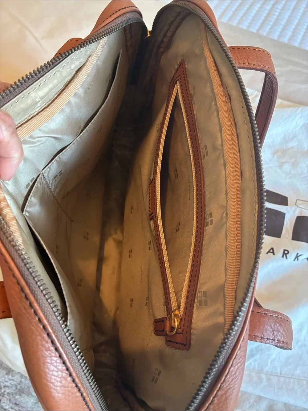 Marika Cognac Leather Laptop Tote
